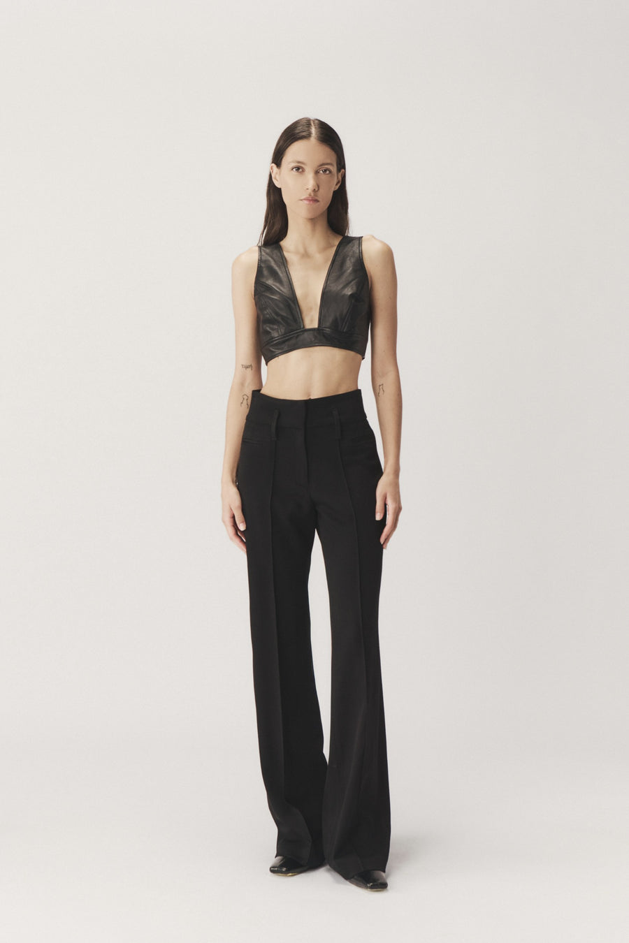 "LINA" HIGH-WAISTED WOOL PANTS