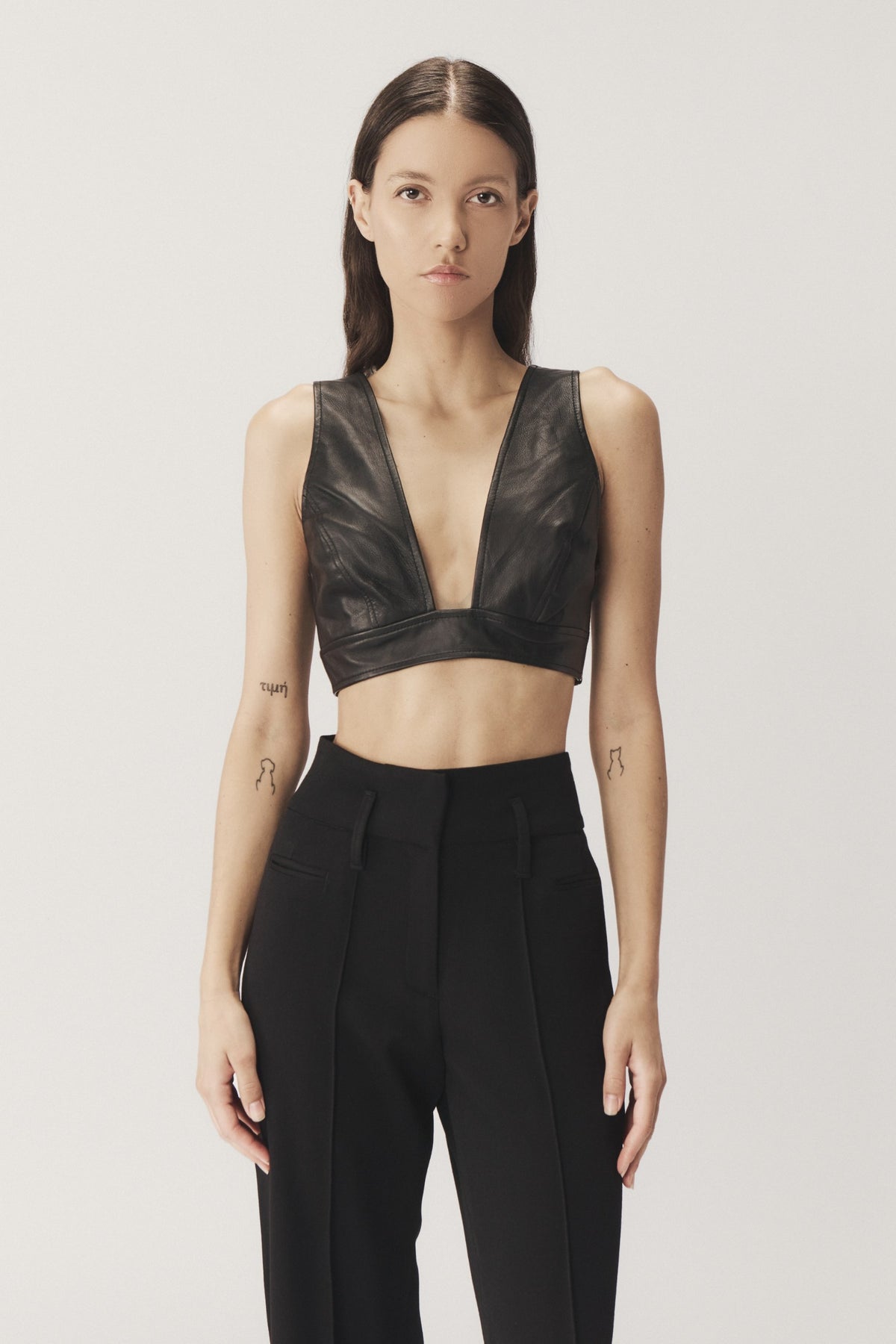 "LINA" HIGH-WAISTED WOOL PANTS