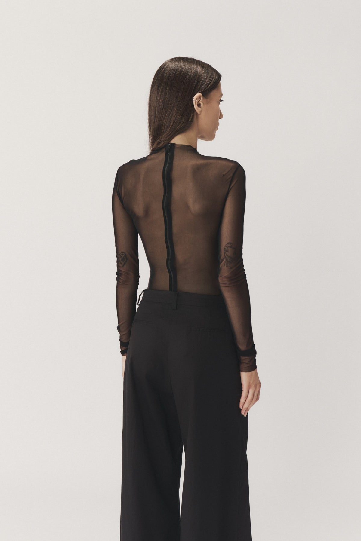 "NEBULA" DRAPED TOP - BLACK