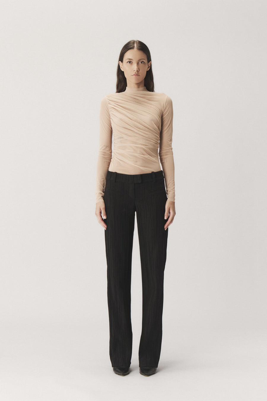 "NEBULA" DRAPED TOP - SKIN