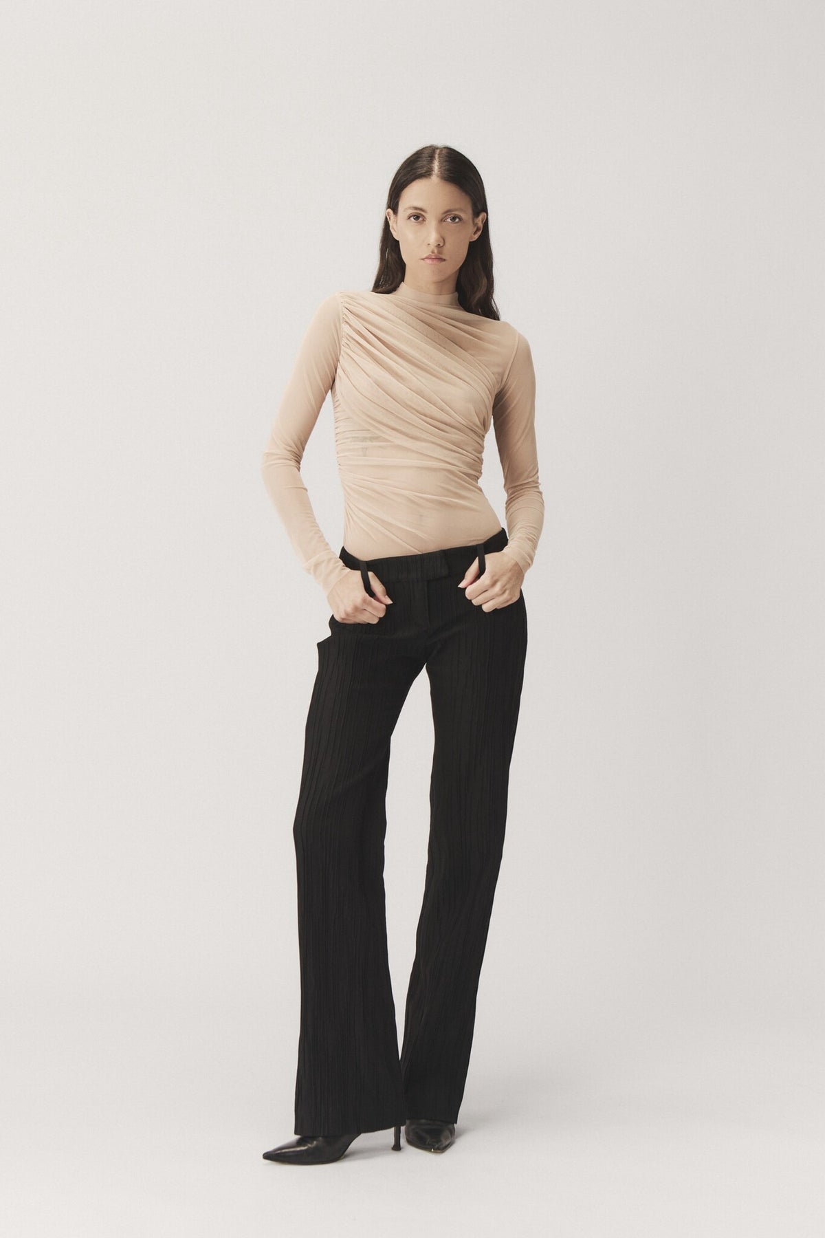 "NEBULA" DRAPED TOP - SKIN