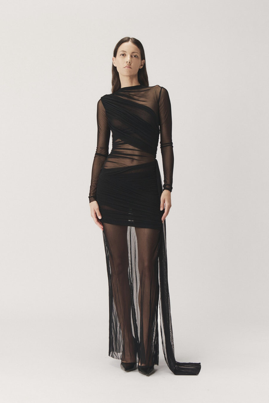 "NEBULA" DRAPED DRESS
